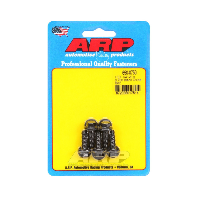Set de șuruburi și piulițe universale ARP 1/4-20 – șuruburi hexagonale cu finisaj negru oxidat, x5 - ARP-650-0750 - 650-0750 - 3666618194264